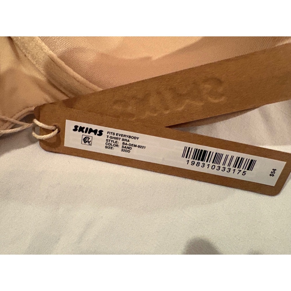 Skims Fits Everybody T-Shirt Bra Sand Beige Underwire 32DD BA-DEM-9221 NEW - Picture 3 of 4